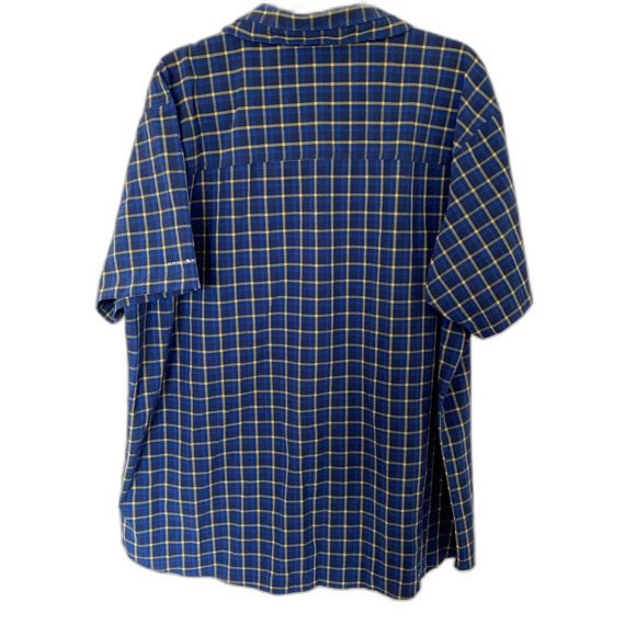 Columbia Omni-Shade Blue Check Short Sleeve Button Up Shirt Plus Size Hiking XXL - Picture 2 of 11